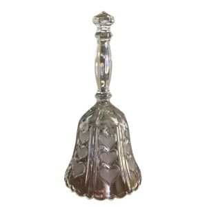 Vintage Crystal Hand Bell with Hearts
